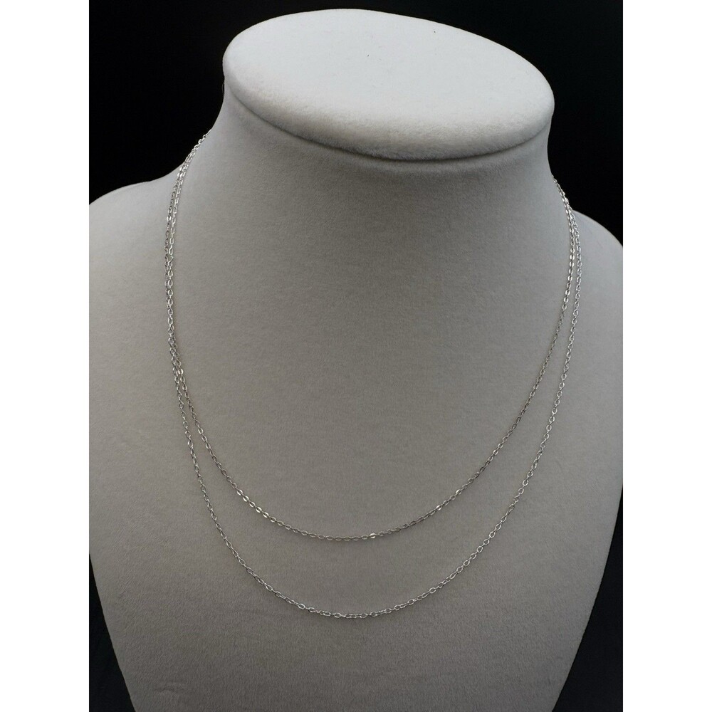 Lot Of 2 Vintage Sterling Silver 16" Dainty Chains Made in Italy 1.7 grams